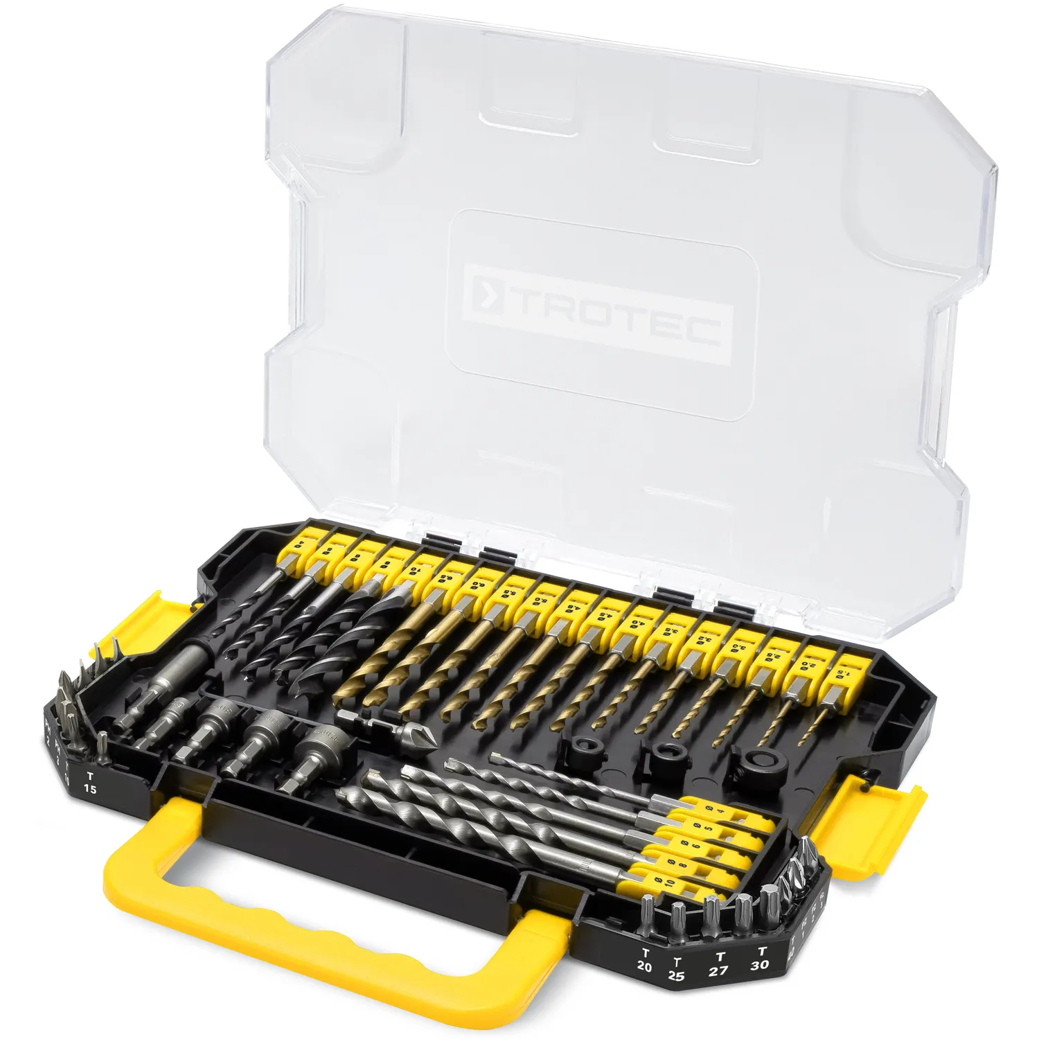 Set de brocas, puntas y dados con vástago hexagonal - 49 piezas